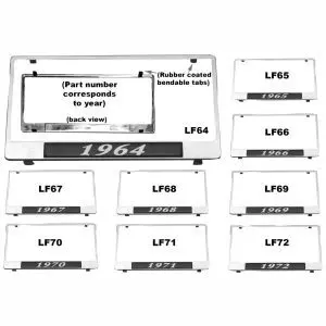 1972 Chevrolet| Pontiac| Ford Camaro| Chevelle| Pickup Truck| El Camino| GTO| Impala| Monte Carlo| Mustang| Nova License Plate Frames