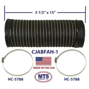 1972-1986 Jeep CJ 5 1/2" diameter fresh air box hose pre-cut 17" w/hose clamps