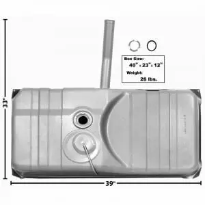 1973-1974 Chevy Nova Gas Tank 21.5 Gal with Neck