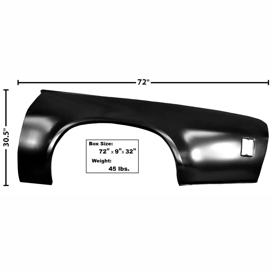 1973-1977 Chevy Chevelle Quarter Skin Driver Side (LH)
