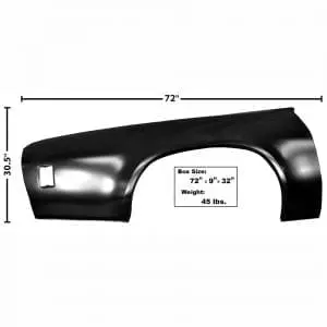 1973-1977 Chevy Chevelle Quarter Skin Passenger Side (RH)