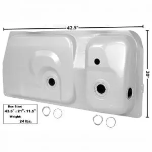 1973-1987 Ford Mustang Gas Tank 15.4 Gal 2 Gauge Hole