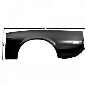 1973 Ford Mustang Quarter Panel Skin Driver Side (LH) Fastback
