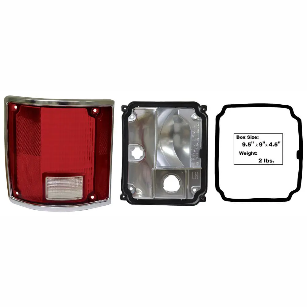 1978-1991 Chevy/GMC Pickup/Blazer/Jimmy Red Tail Lamp w/Chrome Trim