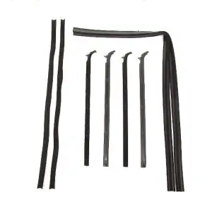 1980-1993 Dodge|Plymouth D/W Series|Power Ram|Ramcharger Beltline Molding and Glass Run Channel 8 PC Kit - Driver and Passenger-WFK311180