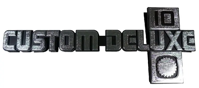 1981-1987 Chevrolet Pickup Truck Fender Emblems Custom Deluxe 10