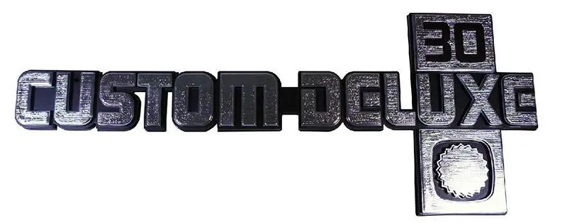 1981-1987 Chevrolet Pickup Truck Fender Emblems Custom Deluxe 30