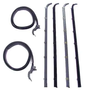 1983-1992 Ford Bronco|Ranger Beltline Molding and Glass Run Channel 6 PC Kit - Driver and Passenger-WFK211183
