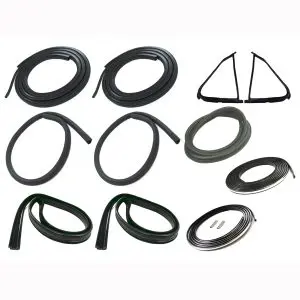 1987-1991 Ford F-Series Pickup Truck Complete Weatherstrip Seal Kit Models With Rear Window Weatherstrip Trim