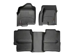 1999-2007 Chevrolet| GMC| Cadillac Silverado| Sierra| Suburban| Tahoe| Yukon| Escalade| Avalanche WeatherTech Front and Rear Floorliners-Black-440031-440622-WT