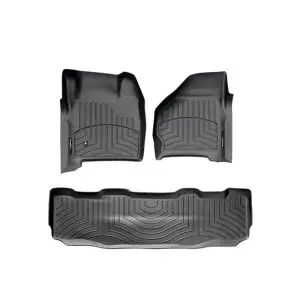 1999-2007 Ford F-250| F-250 Super Duty| F-350 Super Duty| F-450 Super Duty| F-550 Super Duty| Excursion WeatherTech Front and Rear Floorliners-Black-44002-1-2-WT