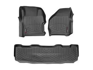 1999-2007 Ford F-250| F-250 Super Duty| F-350 Super Duty WeatherTech Front and Rear Floorliners-Black-441251-440022-WT