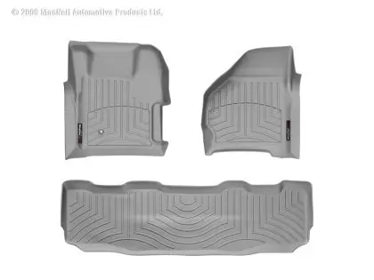 1999-2007 Ford F-250| F-250 Super Duty| F-350 Super Duty WeatherTech Front and Rear Floorliners-Grey-461251-460022-WT