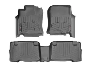 2003-2009 Toyota 4Runner WeatherTech Front and Rear Floorliners-Black-44011-1-2-WT