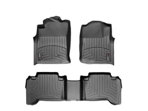 2005-2007 Toyota Tacoma WeatherTech Front and Rear Floorliners-Black-44021-1-3-WT