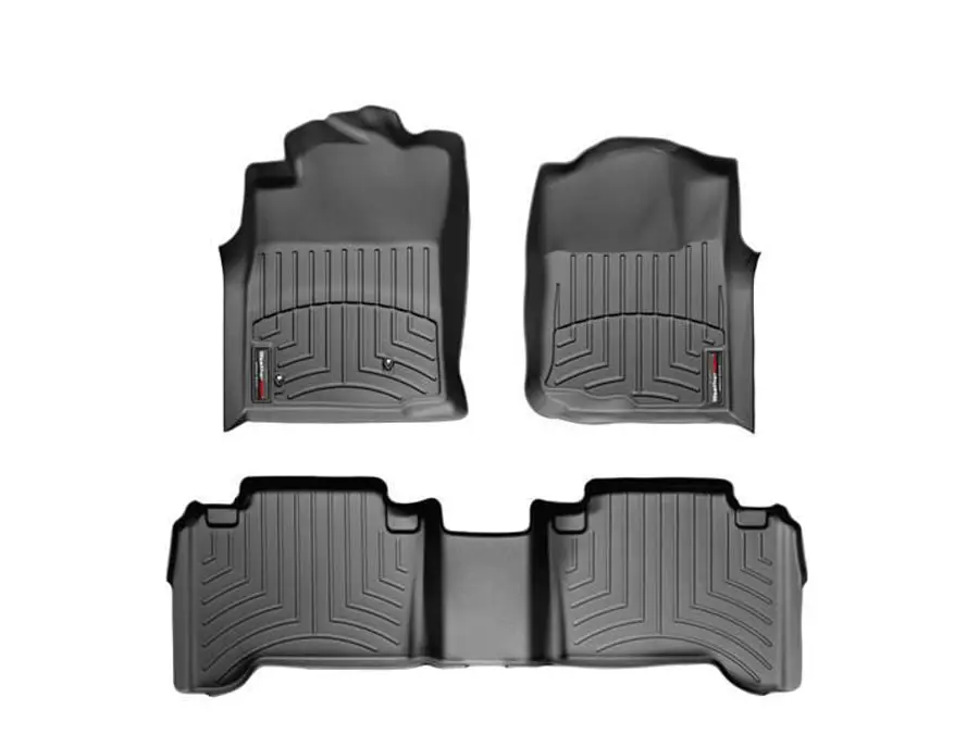 2005-2007 Toyota Tacoma WeatherTech Front and Rear Floorliners-Black-44021-1-3-WT