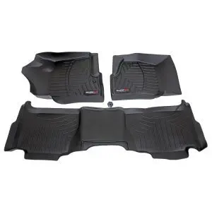 2007-2014 Cadillac| Chevrolet| GMC Escalade| Avalanche| Silverado| Suburban| Tahoe| Sierra| Yukon WeatherTech Front and Rear Floorliners-Black-44066-1-2-WT