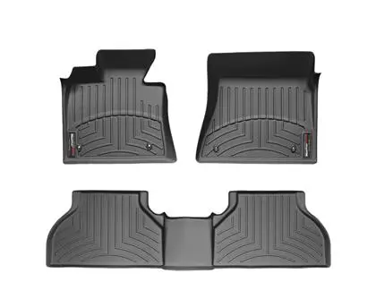 2009-2014 Ford F-150 WeatherTech Front and Rear Floorliners-Black-446131-441793-WT