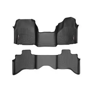 2011-2024 Ram 1500| 2500| 3500| 1500 Classic WeatherTech Front and Rear Floorliners - Over the Hump-Black-444641-442162-WT