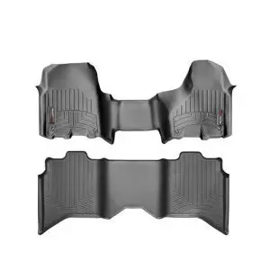 2011-2024 Ram 1500 Classic WeatherTech Front and Rear Floorliners - Over the Hump-Black-444771-440123-WT
