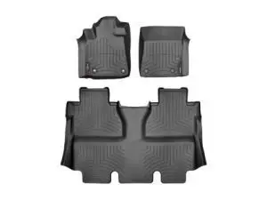 2012-2022 Toyota Sequoia| Tundra WeatherTech Front and Rear Floorliners-Black-444081-440938-WT