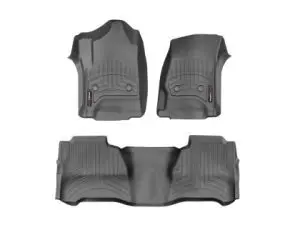 2014-2020 Chevrolet| GMC| Cadillac Silverado| Escalade| Suburban| Tahoe| Sierra| Yukon WeatherTech Front and Rear Floorliners-Black-446071-445424-WT