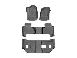 2014-2020 Chevrolet| GMC| Cadillac Silverado| Escalade| Suburban| Tahoe| Sierra| Yukon WeatherTech Front and Rear Floorliners-Black-44607-1-8-9-WT