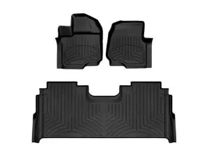 2015-2024 Ford F-150| F-150 Lightning WeatherTech Front and Rear Floorliner HP-Black-44697-1-6IM-WT