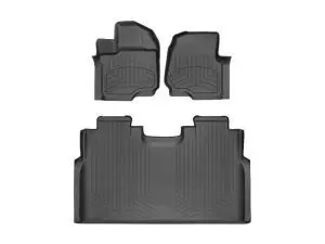 2015-2024 Ford F-150| F-150 Lightning WeatherTech Front and Rear Floorliner HP-Black-44697-1-2IM-WT
