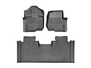 2015-2024 Ford F-150| F-150 Lightning WeatherTech Front and Rear Floorliners-Black-44697-1-3-WT