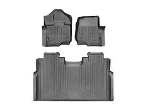 2015-2024 Ford F-150| F-150 Lightning WeatherTech Front and Rear Floorliners-Black-44697-1-4-WT