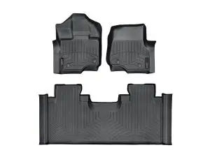 2015-2024 Ford F-150| F-150 Lightning WeatherTech Front and Rear Floorliners for Vinyl Floors-Black-446971V-446973-WT