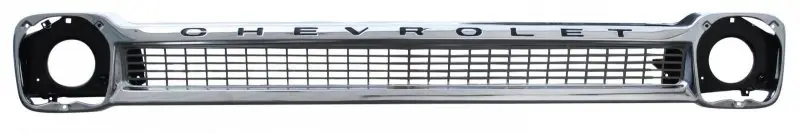 Chevrolet Pickup Chrome Grille Steel w Black Lettering Lamp Bucket Grille Brace image .jpeg