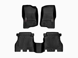 2018-2024 Jeep Wrangler| Gladiator WeatherTech Front and Rear Floorliners-Black-441313-1-2-WT
