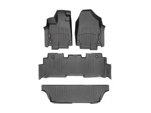 2018-2025 Honda Odyssey WeatherTech Front and Rear Floorliners-Black-441218-1-2-3-WT