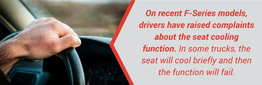 Ford truck seat cooling issues