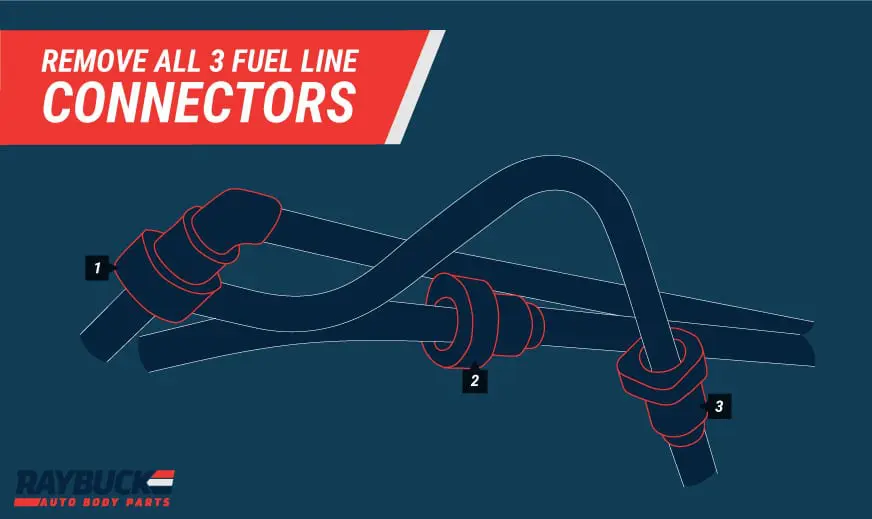 Remove 3 fuel line connectors
