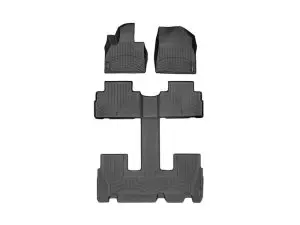 2020-2025 Hyundai Palisade WeatherTech Front and Rear Floorliners-Black-441578-1-2-3-WT