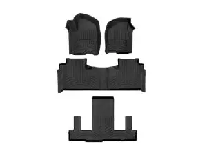 2021-2024 Cadillac| Chevrolet| GMC Escalade| Escalade ESV| Suburban| Tahoe| Yukon| Yukon XL WeatherTech Front and Rear Floorliner HP-Black-441632-1-2-3IM-WT