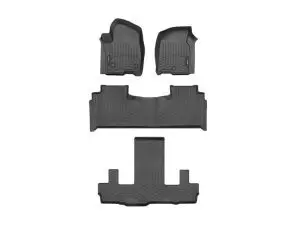 2021-2024 Cadillac| Chevrolet| GMC Escalade| Escalade ESV| Suburban| Tahoe| Yukon| Yukon XL WeatherTech Front and Rear Floorliners-Black-441632-1-2-5-WT