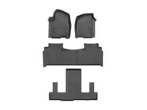 2021-2024 Cadillac| Chevrolet| GMC Escalade| Escalade ESV| Suburban| Tahoe| Yukon| Yukon XL WeatherTech Front and Rear Floorliners-Black-441632-1-2-3-WT