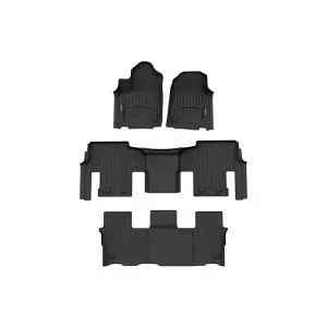 2022-2024 Jeep Grand Wagoneer| Wagoneer| Grand Wagoneer L| Wagoneer L WeatherTech Front and Rear Floorliners-Black-441704-1-5-6-WT