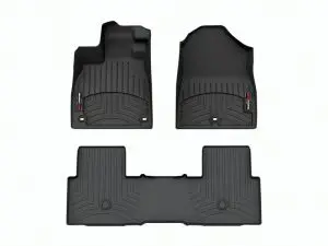2023-2025 Honda Pilot WeatherTech Front and Rear Floorliners-Black-441796-1-2-WT