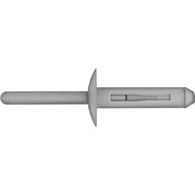 6.3mm Nylon Rivet 17mm Head Grip 10mm - Gray - Pack of 25-WF56114
