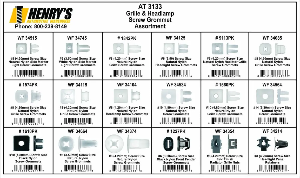 Assortment Tray Plastic Nut Screw Retainers
