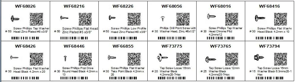 Assortment Tray Sheet Metal Special Screws