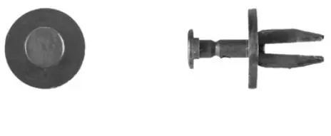 Black Nylon Push Type Retainer 8mm Hole 13.5mm Stem - PK 25-WF46114