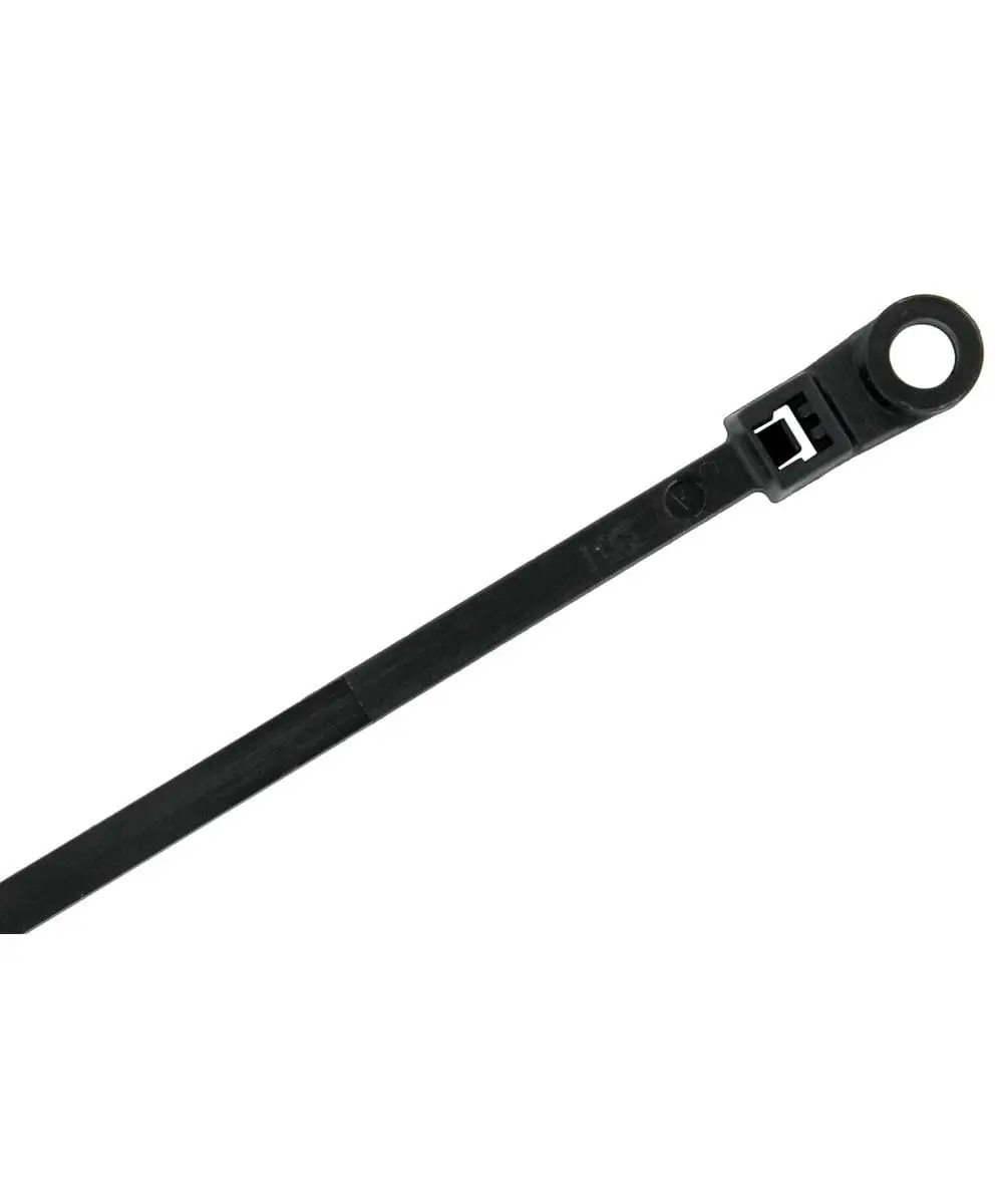 Cable Tie 8" w/Mount Hole Black - PK 100-ES10216