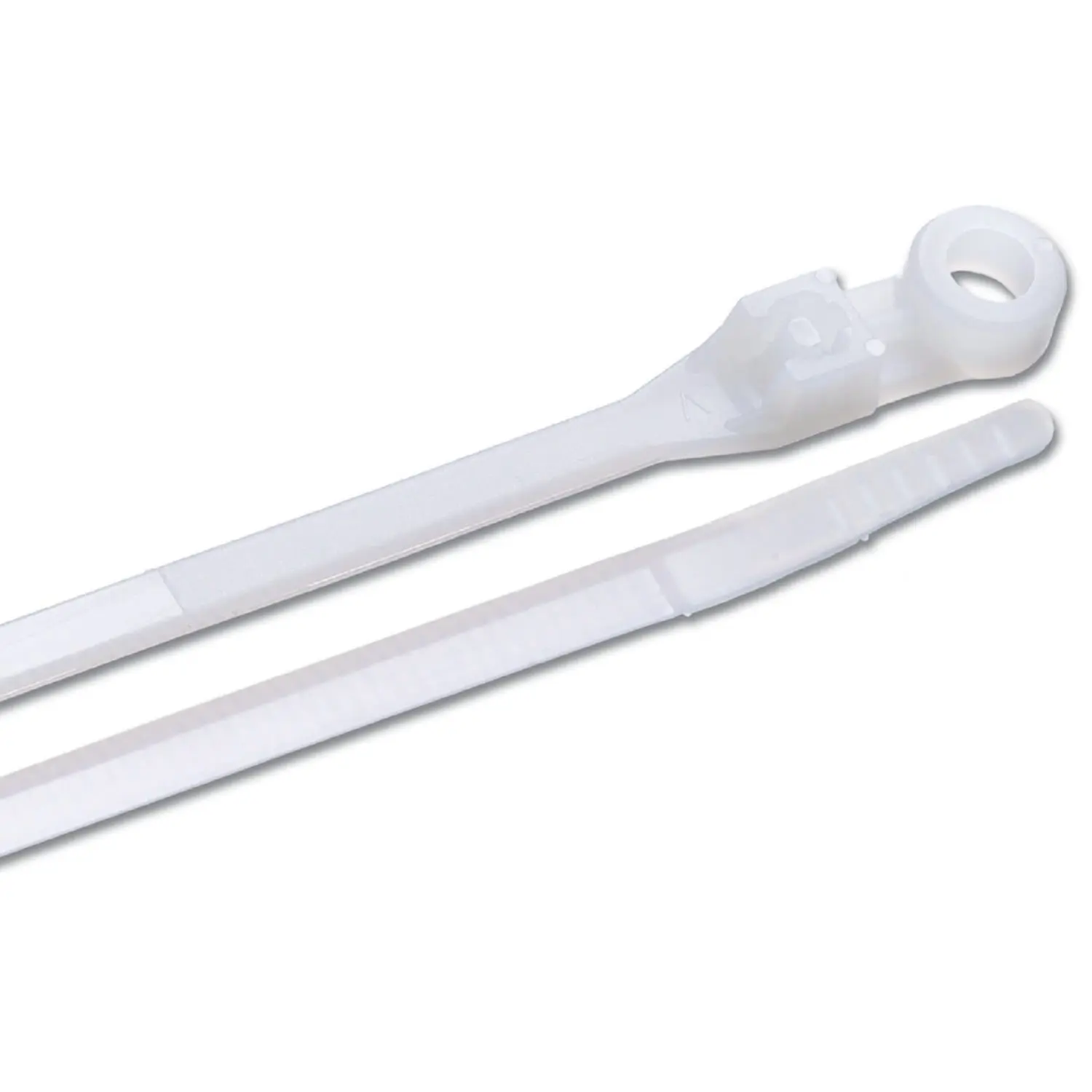 Cable Tie 8" w/Mount Hole White - PK 100-ES10116