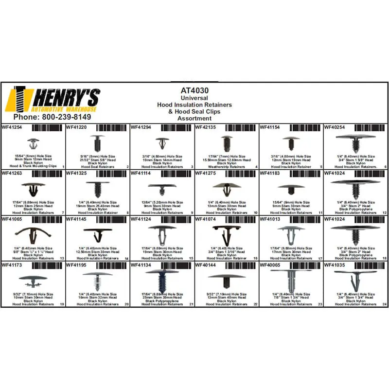 Hood Seal and Insulation Retainer Assortment-AT4030